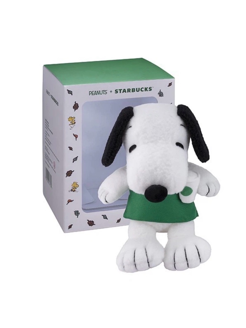 Starbucks Snoopy Plush Dog Toy in White, Black & Green